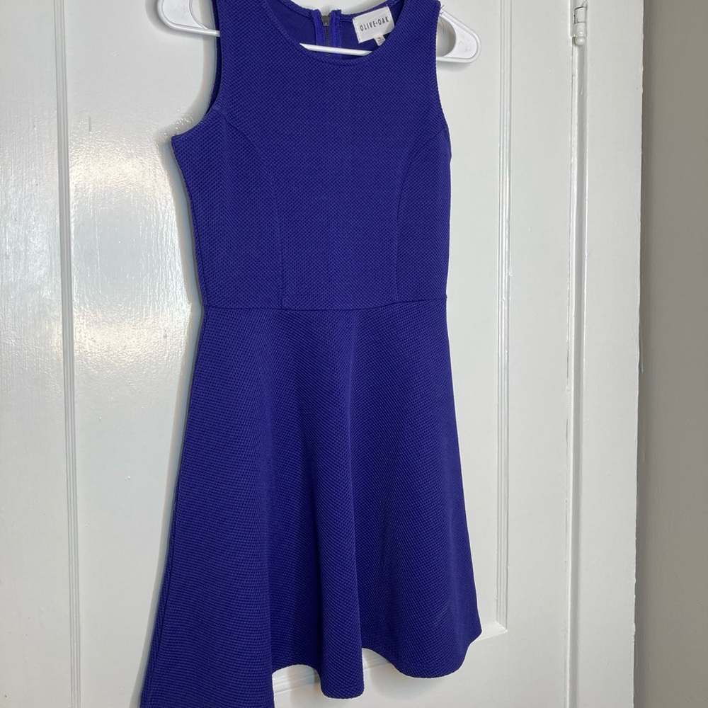 Olive & Oak blue knit fit and flare dress, size XS